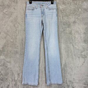 Levis Jeans Womens 25x32 Blue Light Wash Low Rise Straight Leg Stretch Denim